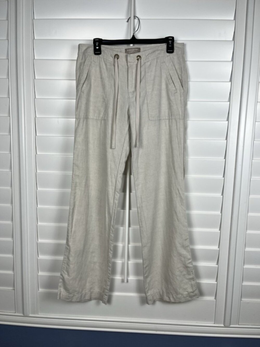 Banana Republic Martin Fit Women’s Size 8 Linen Blend Drawstring Pants Beige